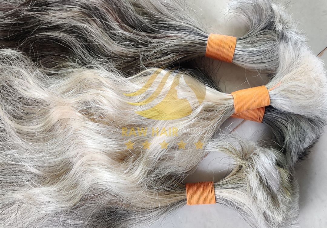 Remy temple natural grey hair extensions